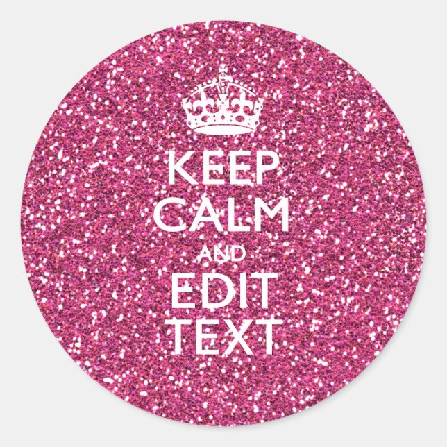 Personalized Rose Keep Calm Decor Classic Round Sticker (Front)