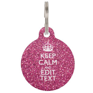Personalized Rose Keep Calm Decor Pet Tag
