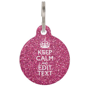 Personalized Rose Keep Calm Decor Pet Tag