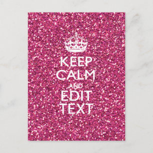 Personalized Rose Keep Calm Decor Postcard