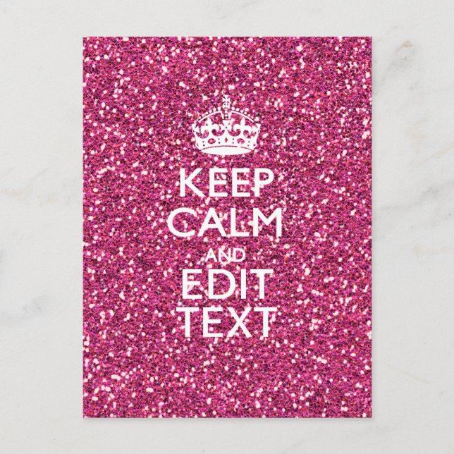 Personalized Rose Keep Calm Decor Postcard (Front)