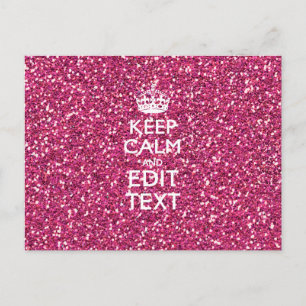 Personalized Rose Keep Calm Decor Postcard