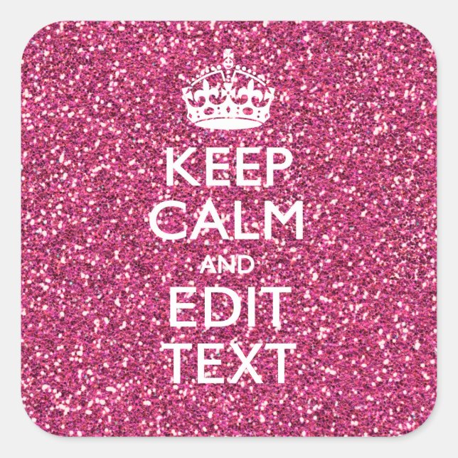 Personalized Rose Keep Calm Decor Square Sticker (Front)