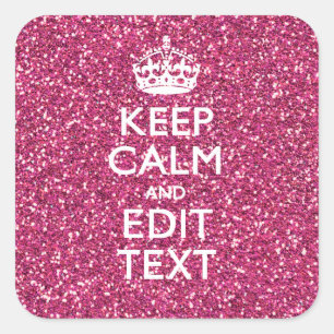 Personalized Rose Keep Calm Decor Square Sticker