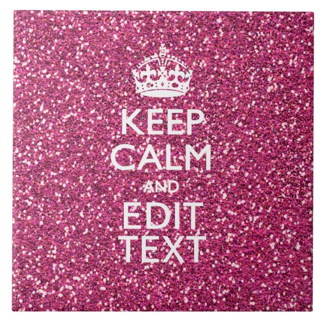 Personalized Rose Keep Calm Decor Tile (Front)