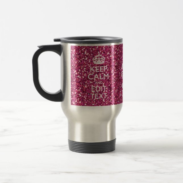 Personalized Rose Keep Calm Decor Travel Mug (Left)