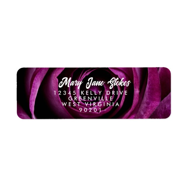 Personalized Rose Petal Return Address Sticker | (Front)