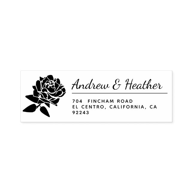 Personalized Rose Self-inking Stamp (Design)