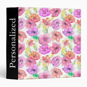 Personalized Roses Floral Binder