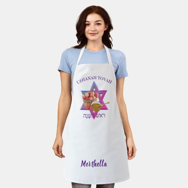 Personalized Rosh Hashanah  Apron (Worn)
