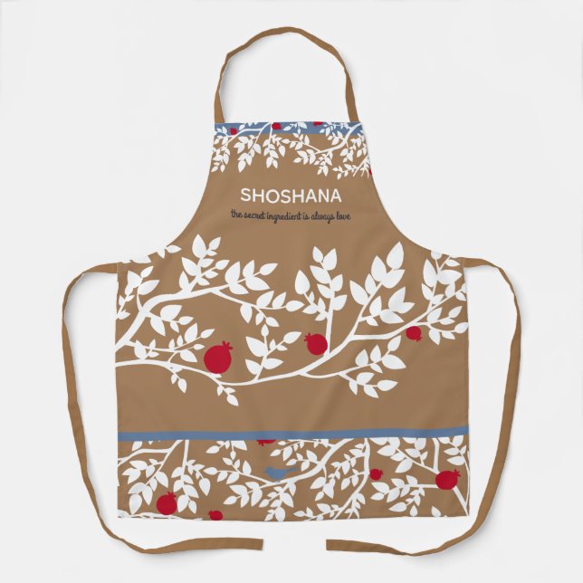 Personalized Rosh Hashanah Modern Botanical   Apron (Front)