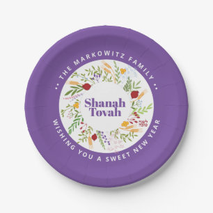 Personalized Rosh Hashanah Shanah Tovah Paper Plate