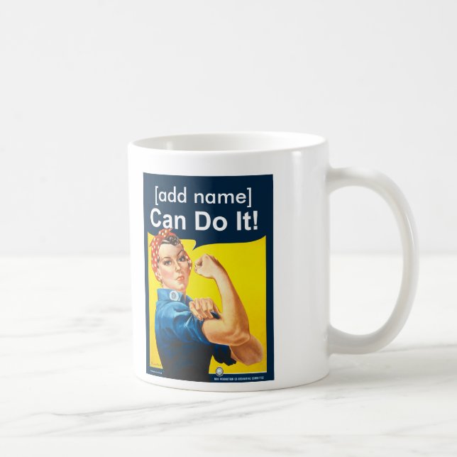 Personalized Rosie the Riveter "Can do it!" mug (Right)