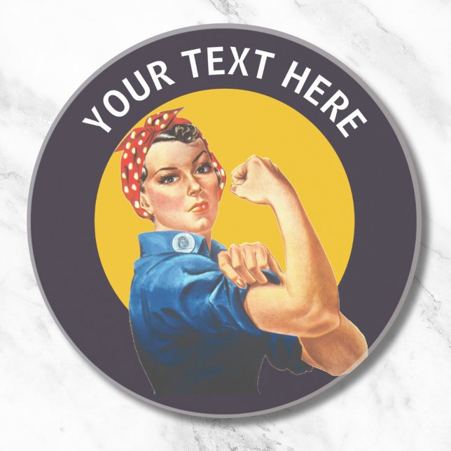 Personalized Rosie the Riveter Custom Vintage Coaster (Rosie the Riveter Custom Coaster)