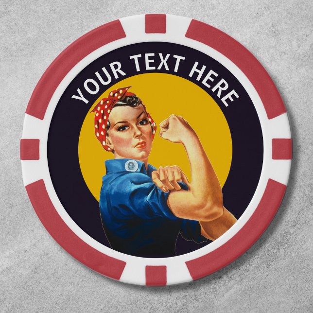 Personalized Rosie the Riveter Custom Vintage Poker Chips (Rosie the Riveter Poker Chips)