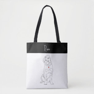 Personalized Rottweiler Art and Name Tote Bag