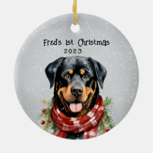 Personalized Rottweiler Ceramic Ornament