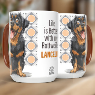 Personalized Rottweiler Custom Dog Mug 15oz