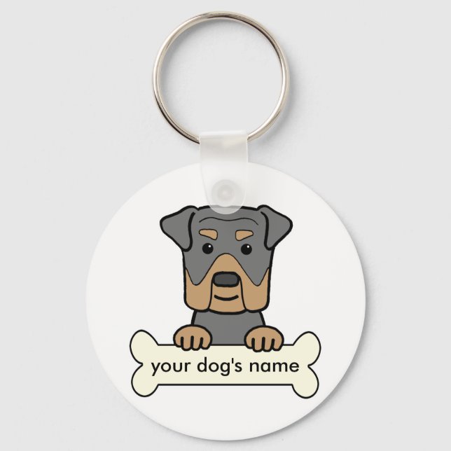 Personalized Rottweiler Keychain (Front)
