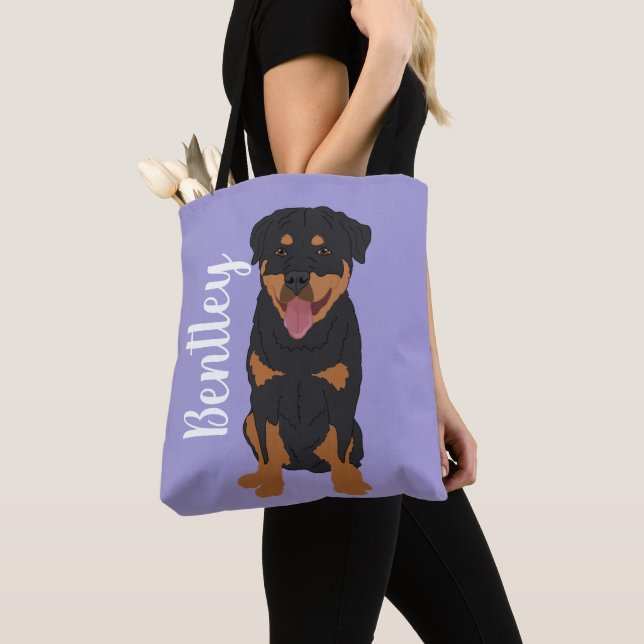 Personalized Rottweiler  Tote Bag (Close Up)