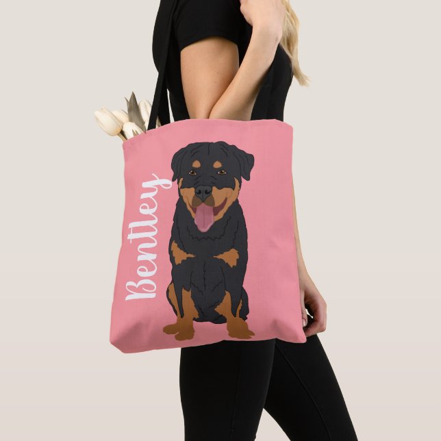 Personalized Rottweiler Tote Bag (Close Up)