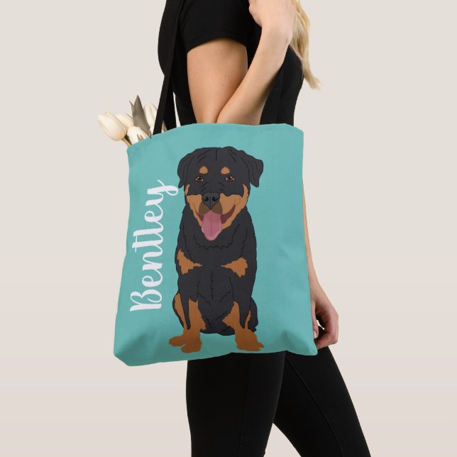 Personalized Rottweiler Tote Bag (Close Up)
