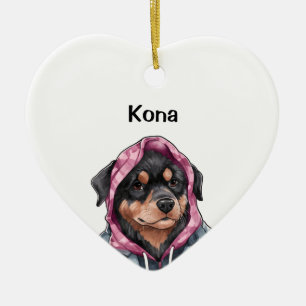 Personalized Rottweiler, Watercolor Pet Photo  Ceramic Ornament