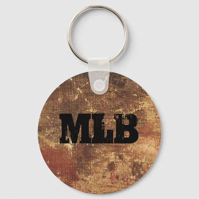 Personalized Rough and Weathered Grunge Texture Keychain (Front)