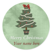 Personalized Round Christmas Sticker