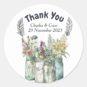 Personalized Round Circle Flora Classic Round Sticker