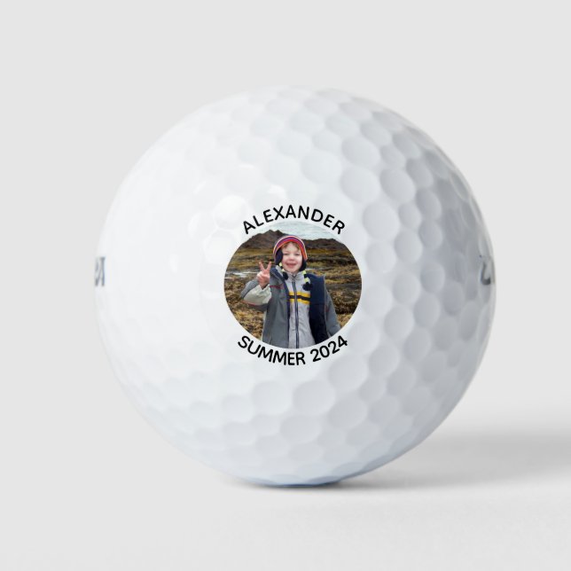 Personalized Round Family Photo Golf Balls (Front)