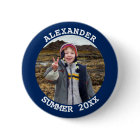Personalized Round Family Photo Navy Blue