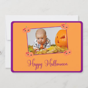 Personalized Round Happy Halloween Cards Add Photo