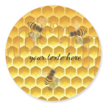 Personalized Round Honeycomb Bee Sticker | Custom
