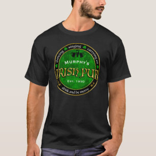Personalized, Round Irish Pub Logo T-Shirt
