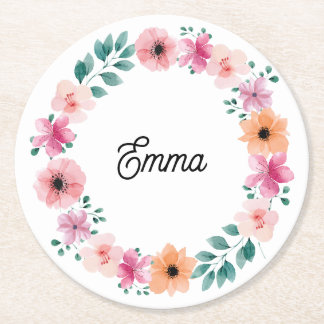 Personalized round paper coaster
