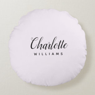 Personalized Round Pillow – Pink Pastel Monogram 