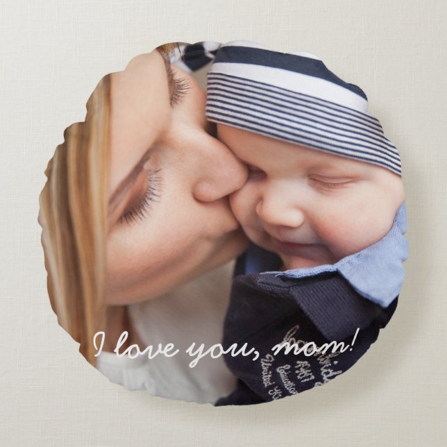 Personalized Round Pillows Add Your Photo And Text (Front)