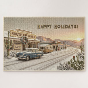 Personalized Route 66 Holiday Challenge Jigsaw Puzzle