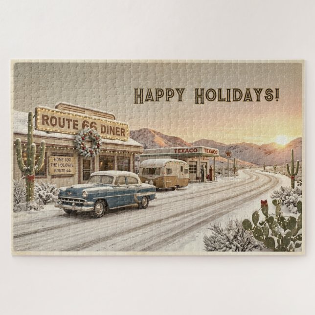 Personalized Route 66 Holiday Challenge Jigsaw Puzzle (Horizontal)