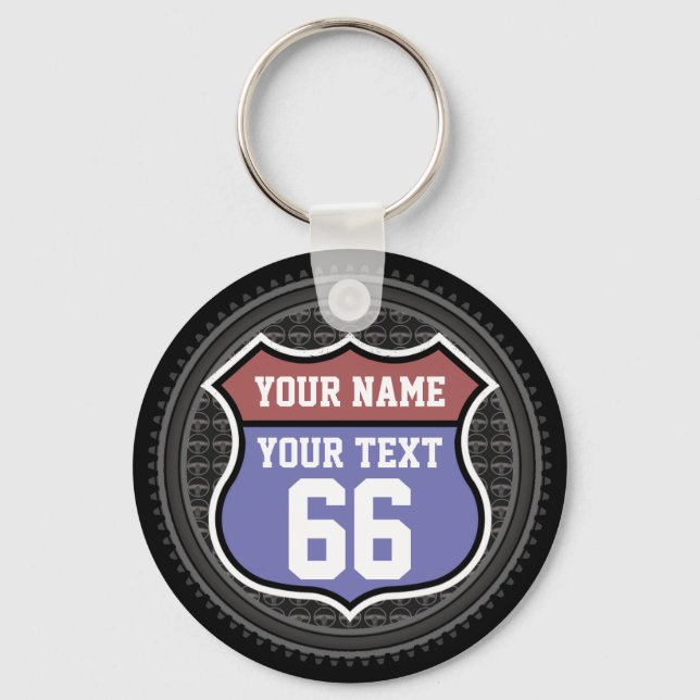 Personalized Route 66 Keychain (Front)