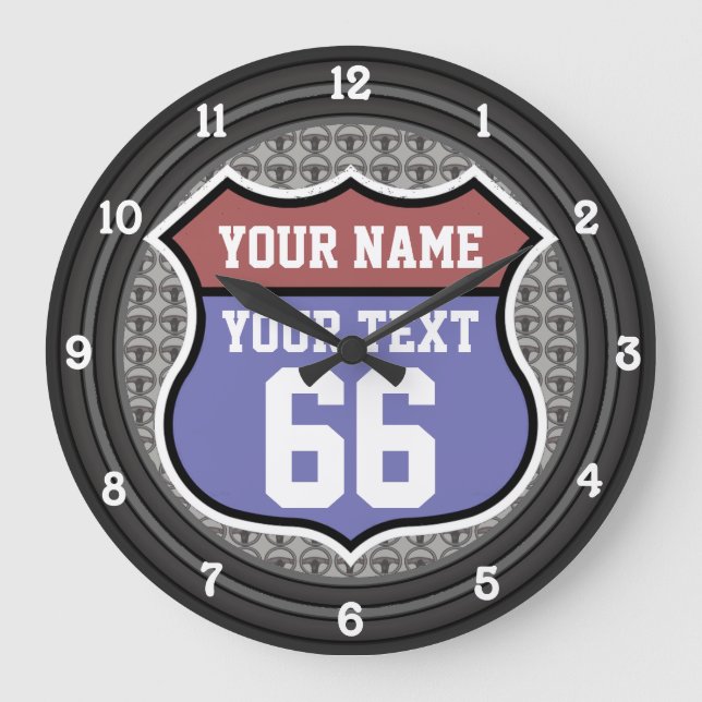 Personalized Route 66 Large Clock (Front)