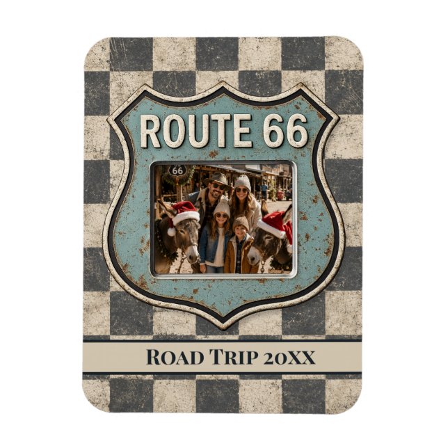 Personalized Route 66 Road Trip Memories Magnet (Vertical)