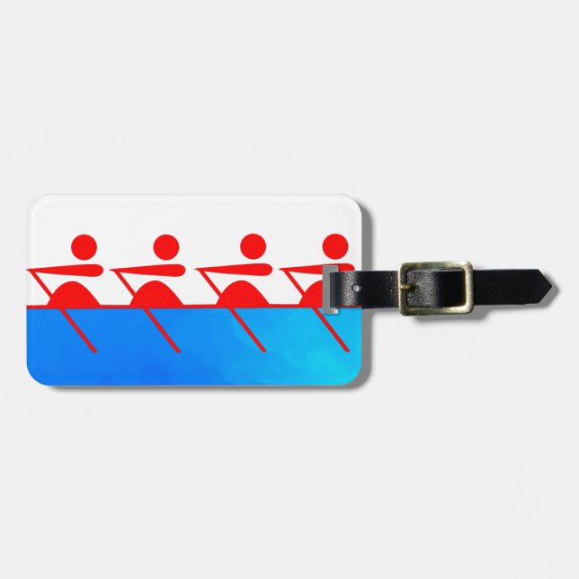 Personalized Rowing Club Icon Luggage Tag (Front Horizontal)
