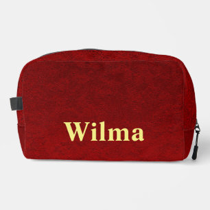 Personalized Royal Carnine Velvet Print Dopp Kit