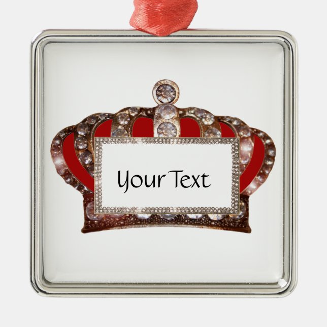 Personalized Royal Crown Metal Ornament (Front)