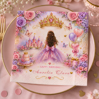 Personalized Royal Garden Princess Birthday Napkin