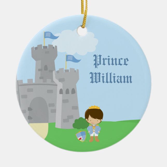 Personalized royal prince charming boys ornament (Front)