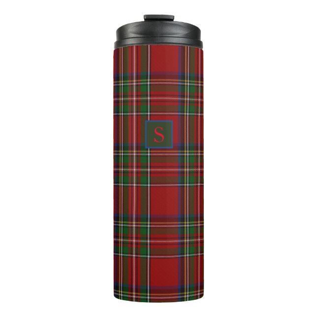Personalized Royal Stewart Tartan Gifts Him Men Thermal Tumbler (Front)