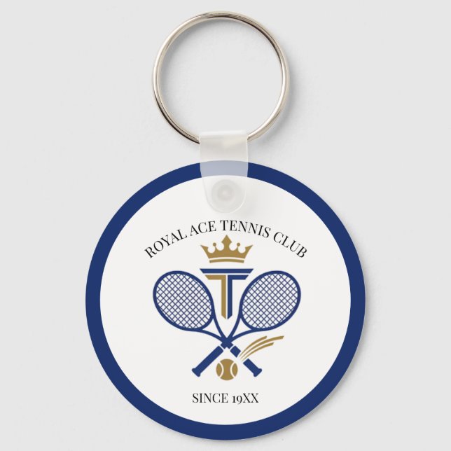Personalized Royal Tennis Club Since Year Racquets Keychain (Front)
